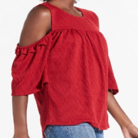 Lucky Brand red open shoulder shirt formal or everyday shirt size XS​​​​ - Picture 2 of 11
